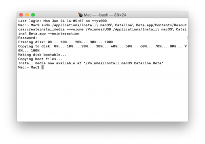 如何创建macOS Catalina Public Beta 10.15安装USB启动盘