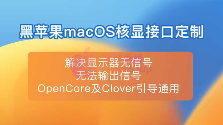 黑苹果macOS系统核显接口输出定制,OpenCore及Clover四叶草引导通用