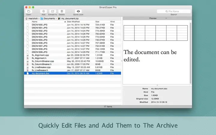 Smart Zipper Pro for Mac v4.0.0 支持多种格式的压缩与解压缩，轻松管理文件